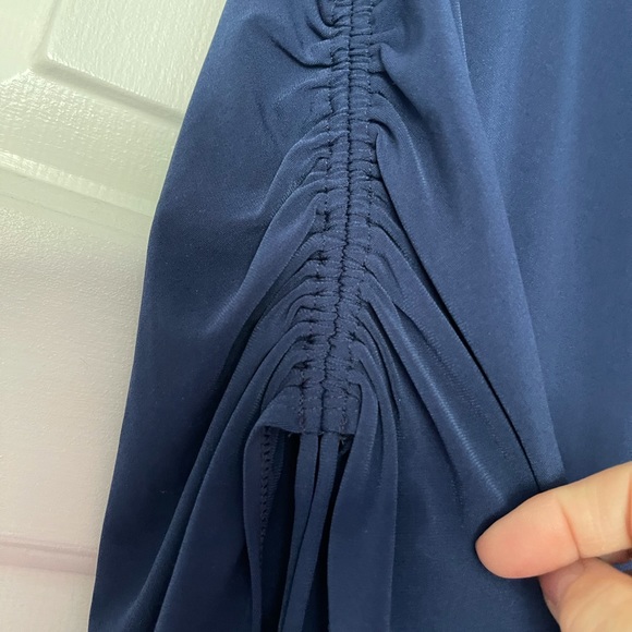 H Halston blue oversized batwing dress Medium - Picture 6 of 10